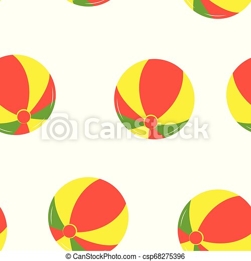 Seamless pattern with beach balls summer seamless pattern with colored balls wallpaper of beach toys isolated on white canstock