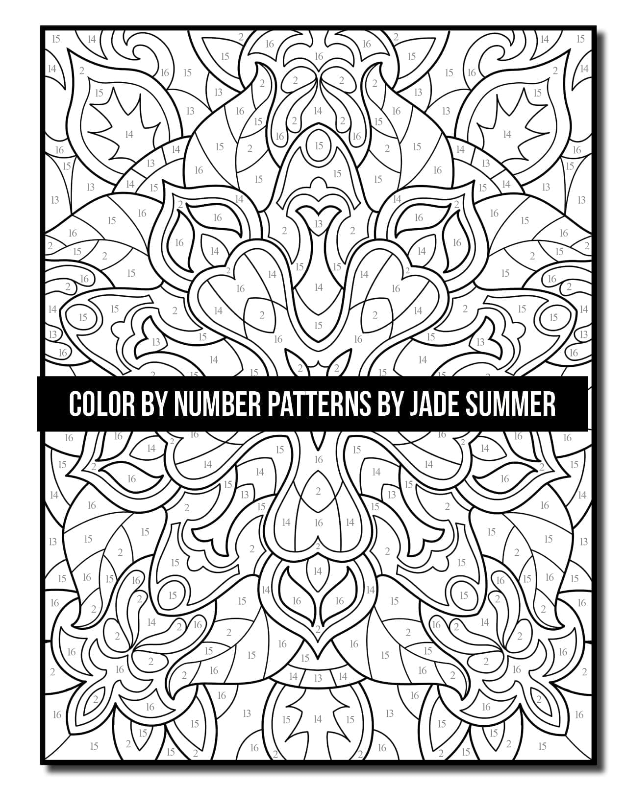 Color by number patterns coloring book jade summer