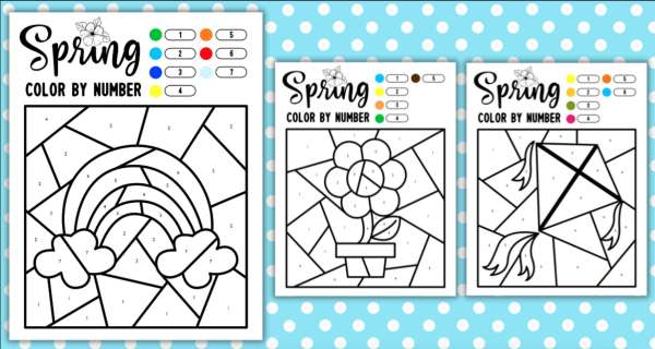Color by number spring coloring pages â lesson plans