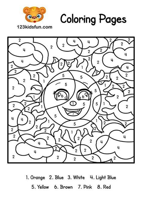 Color by number summer coloring pages for kids printable kids fun apps numbers for kids summer coloring pages coloring pages