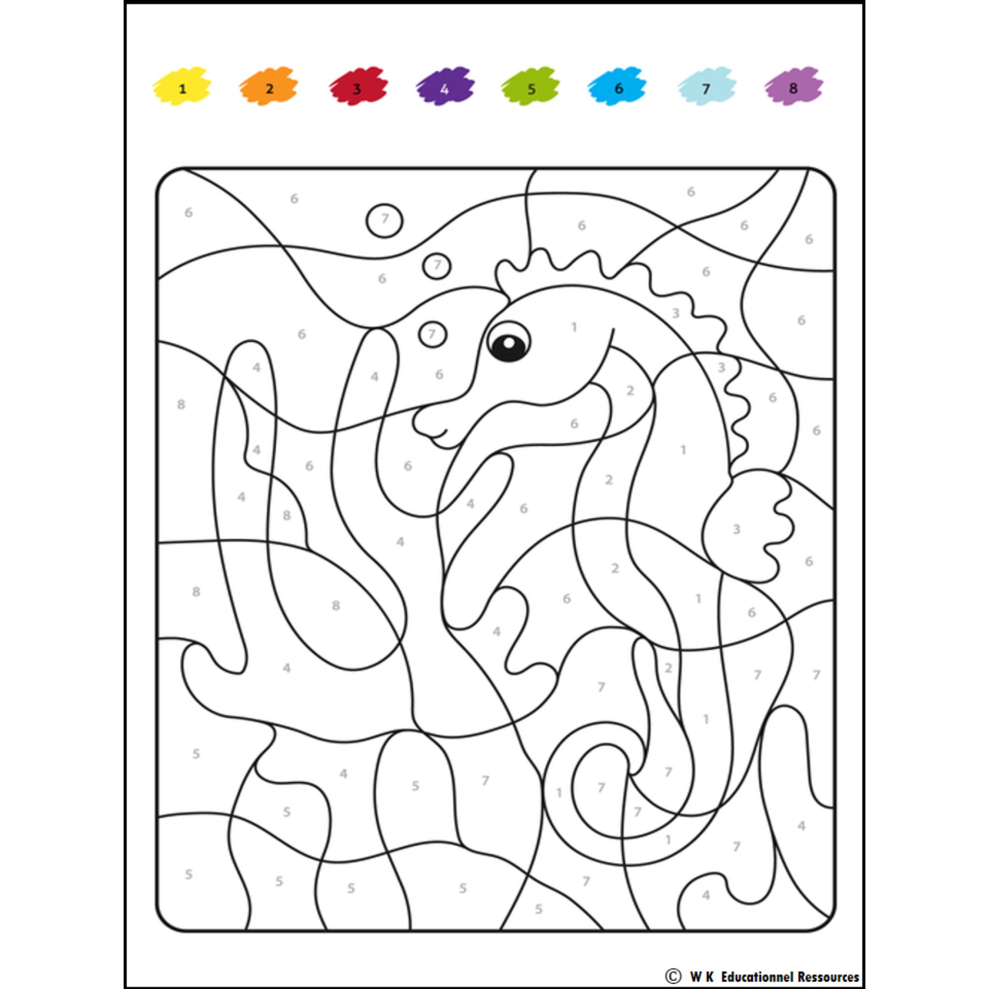 Summer color by code numbers coloring page end of year activities summer review made by teachers