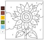 Summer color by number coloring pages free coloring pages