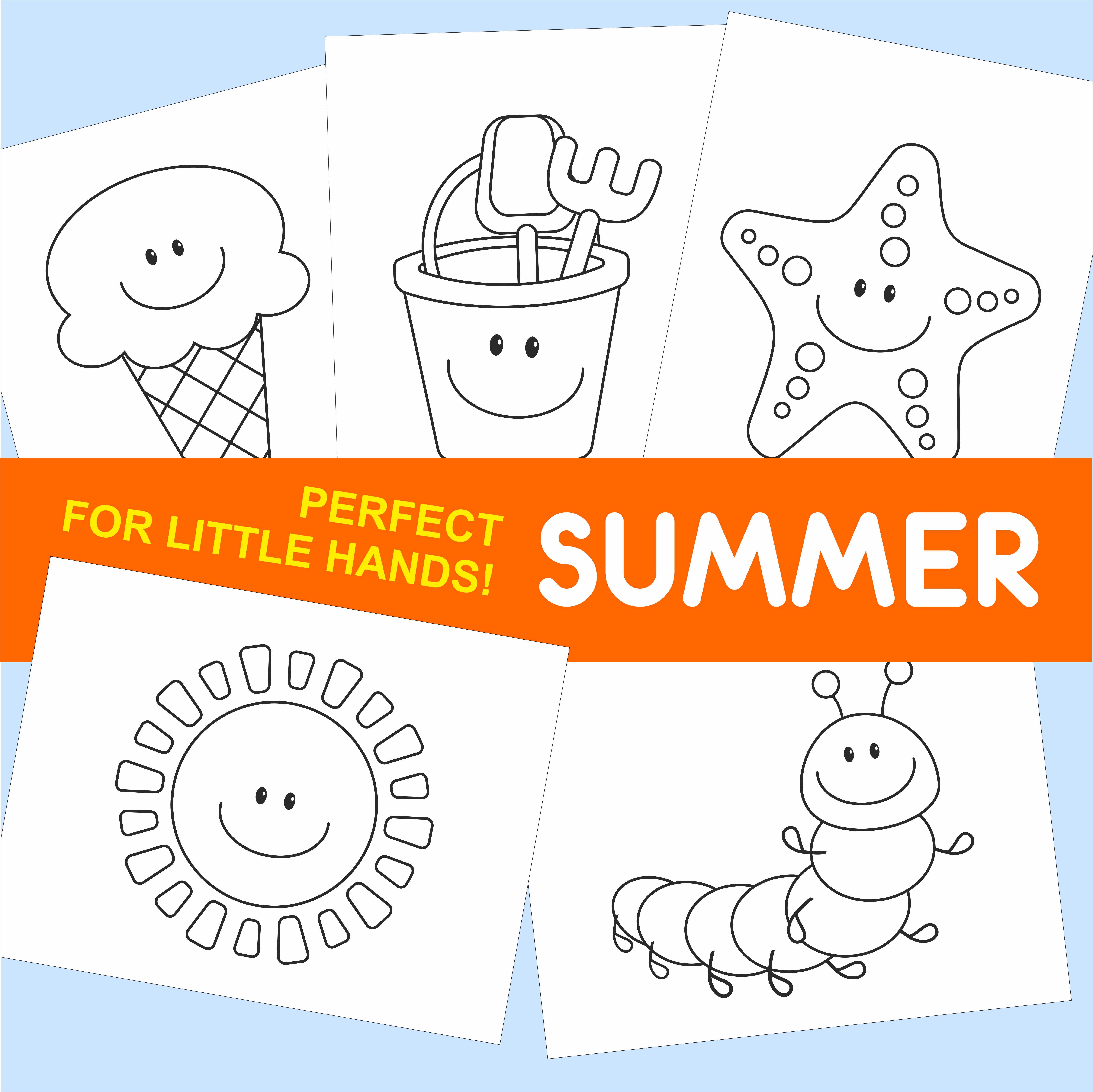 Summer printable coloring pages for kids toddlers preschoo