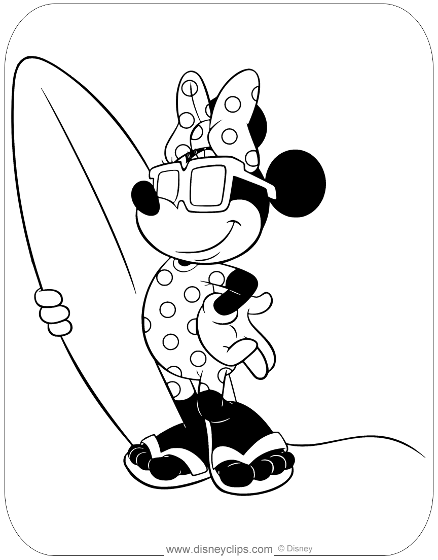 Minnie mouse spring summer coloring pages