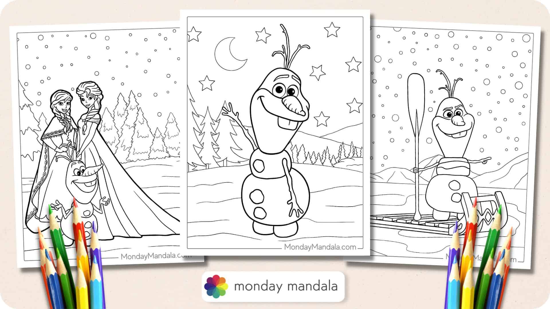 Olaf coloring pages free pdf printables