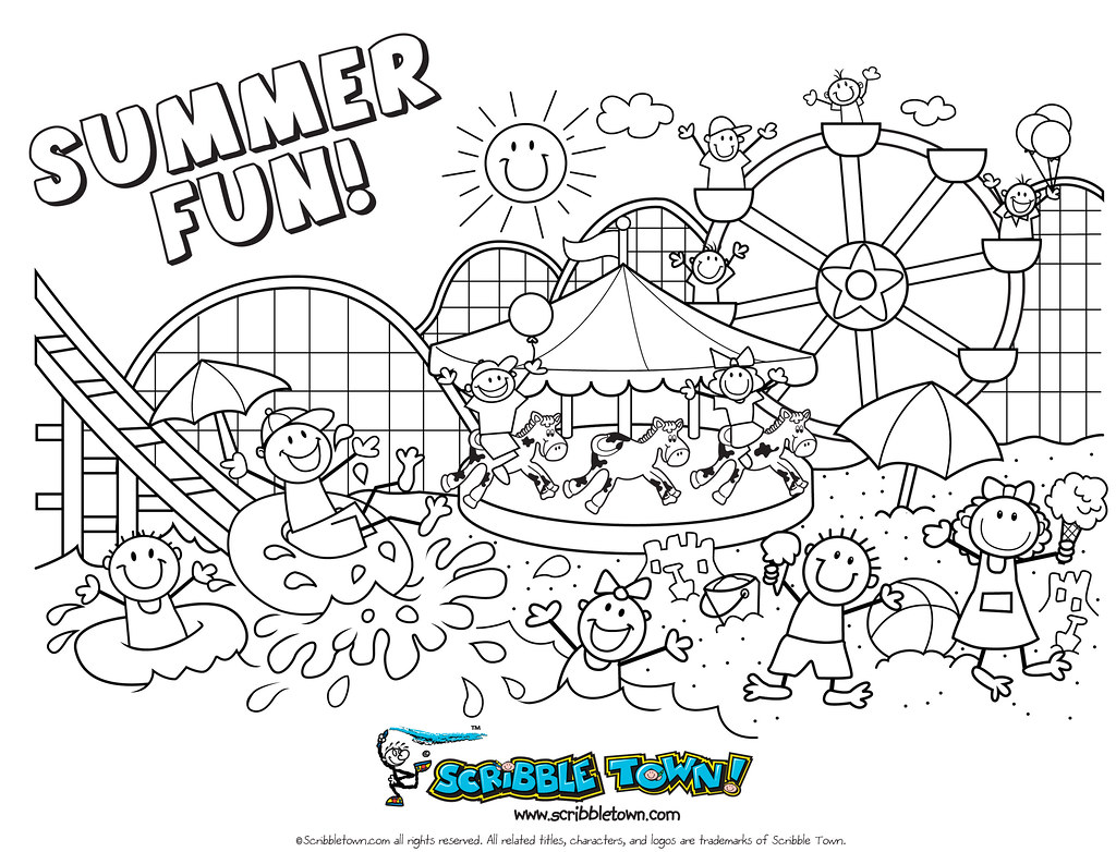 A summer fun coloring page here is a fun coloring page toâ