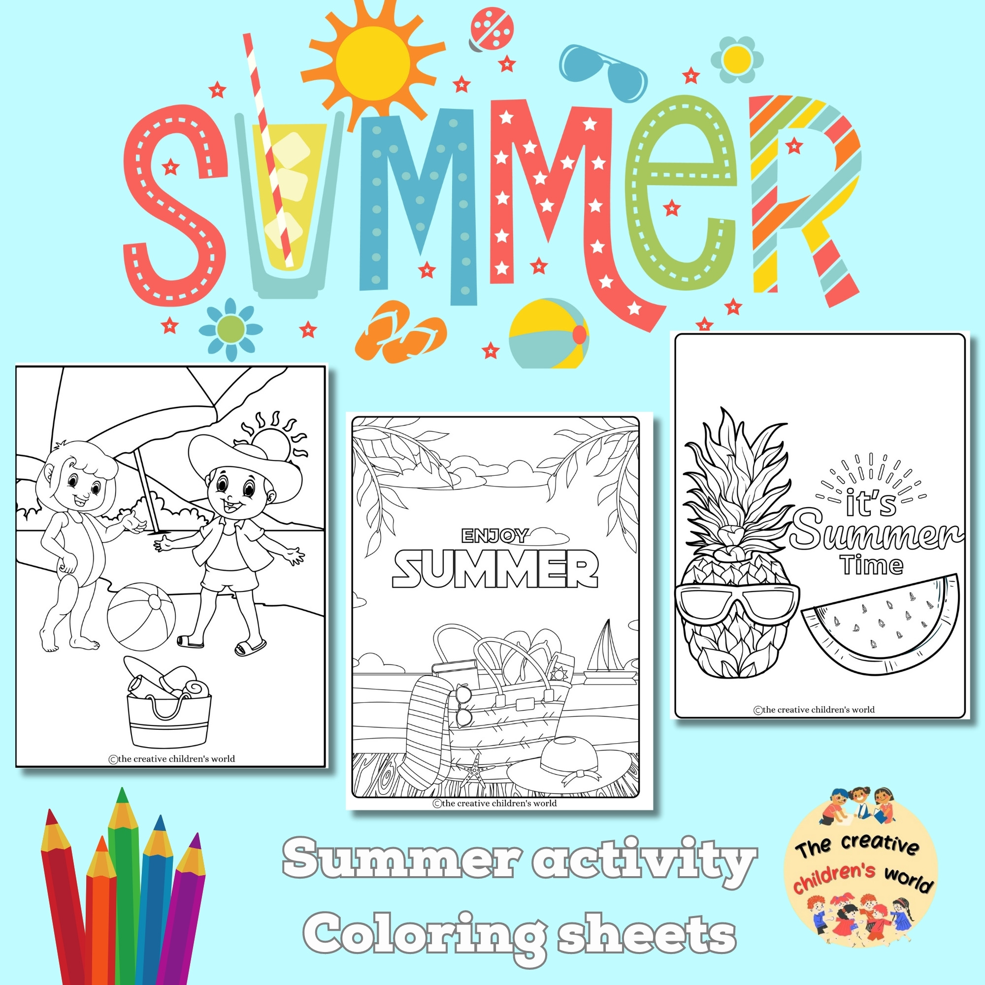 Summer activities coloring sheetsprintable summer coloring pages made by teachers