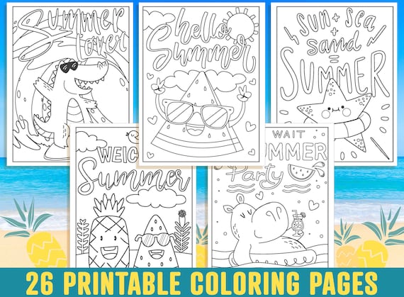 Summer coloring pages printable summer holiday coloring pages for kids boys girls teens adults summer activities fun coloring book