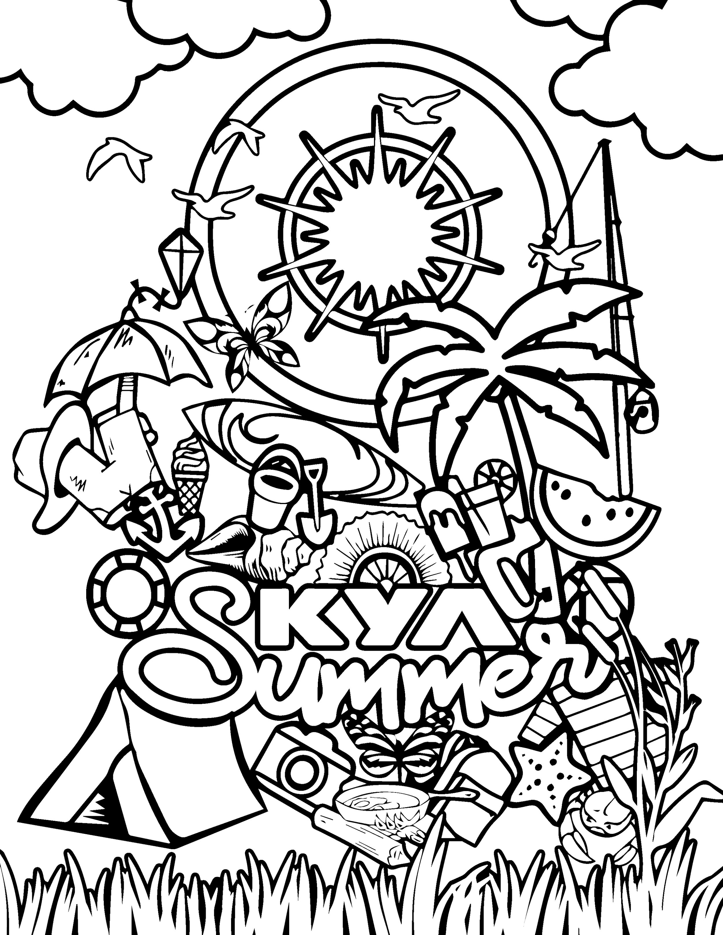 Just for fun strongcoloring page to celebrate summer â kya