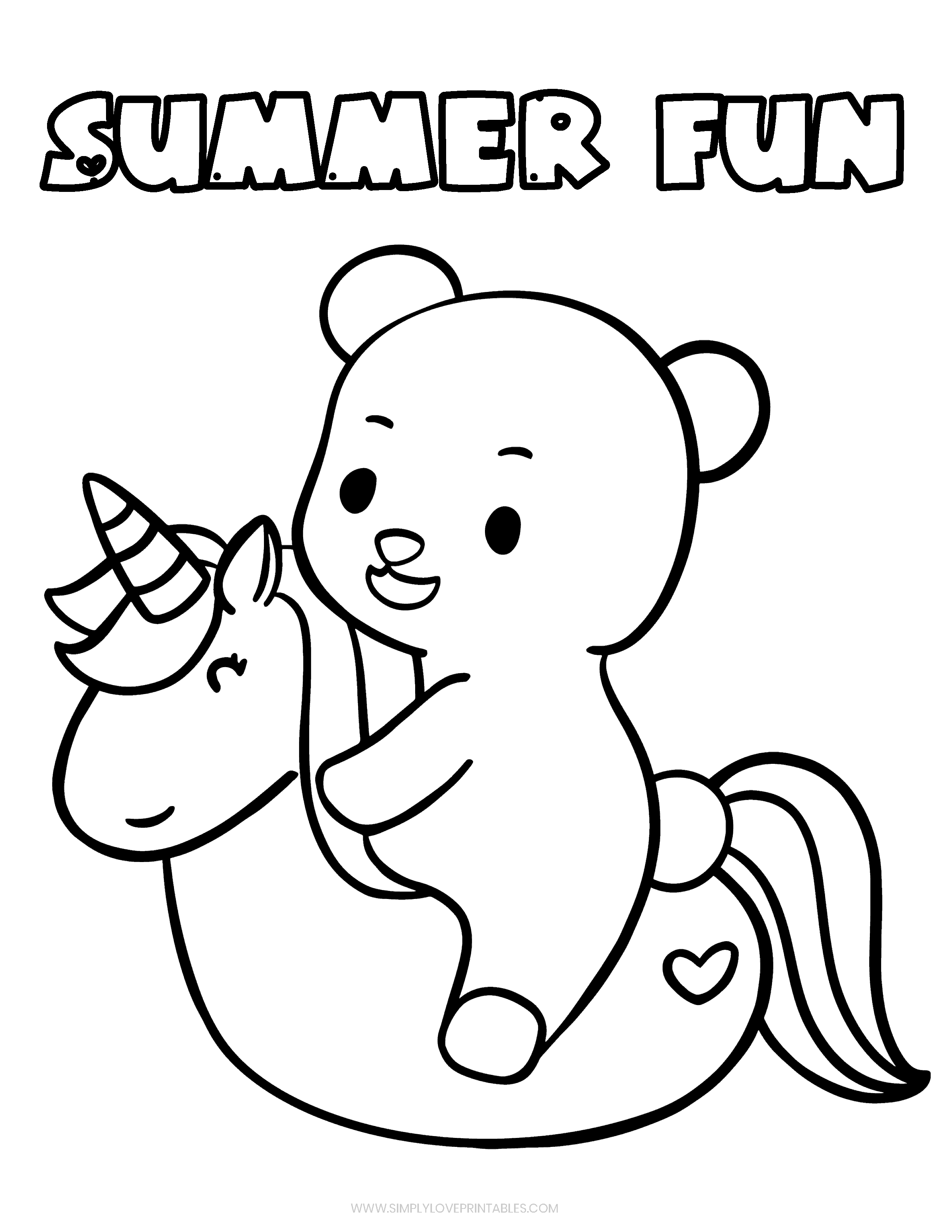 Free summer coloring pages simply love printables