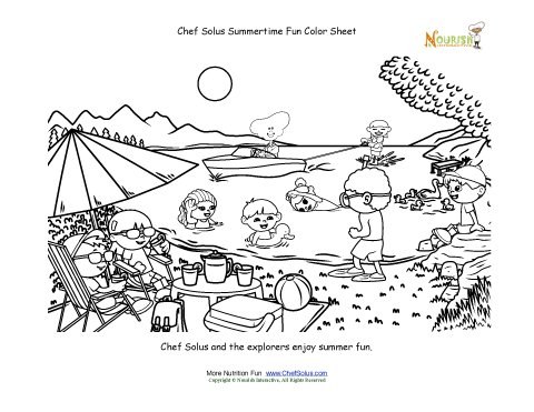 Chef solus summertime fun coloring sheet