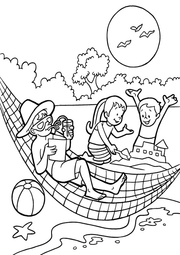 Coloring pages kids summer fun coloring page