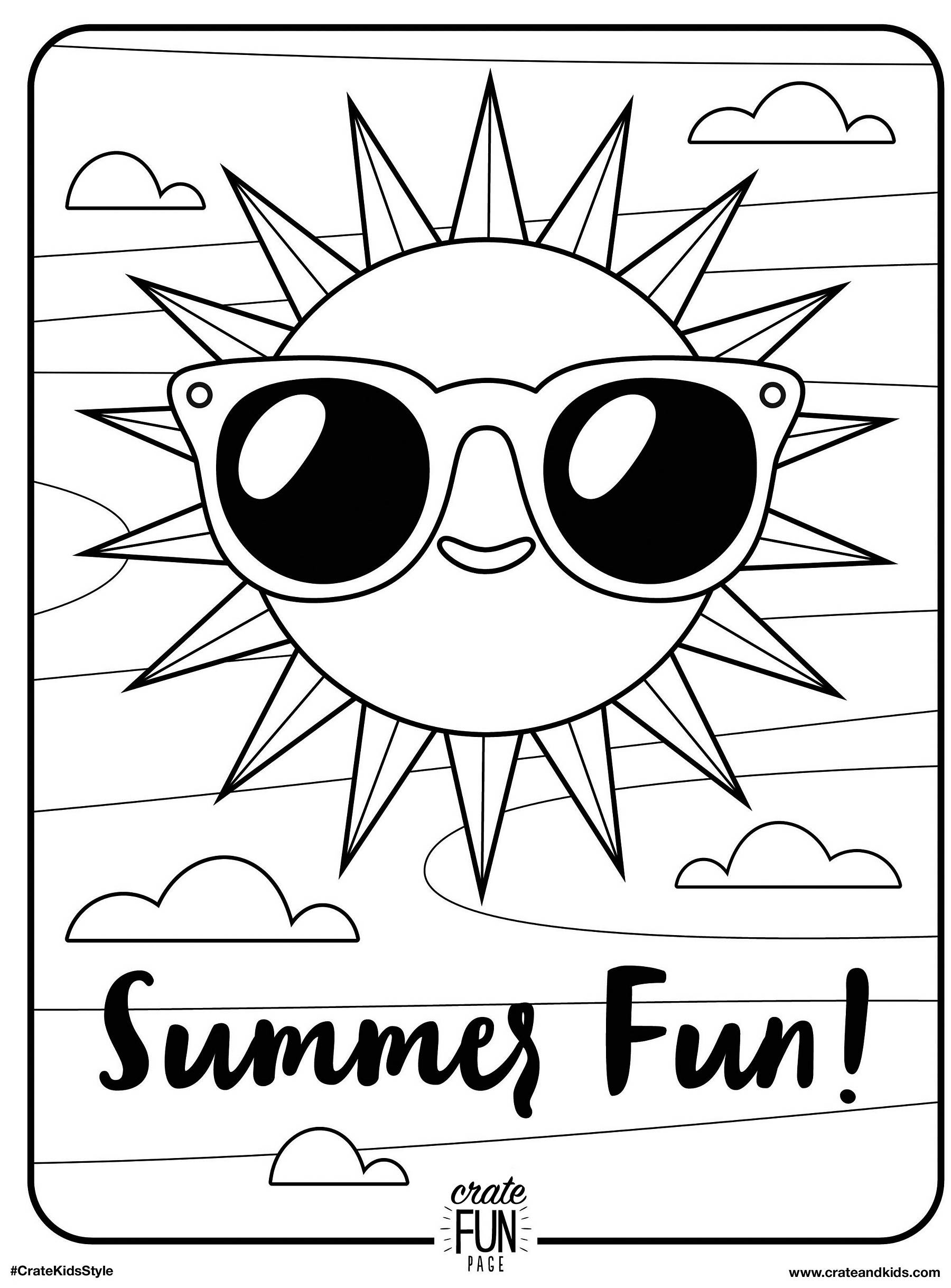 Kids summer fun free printable coloring page crate kids