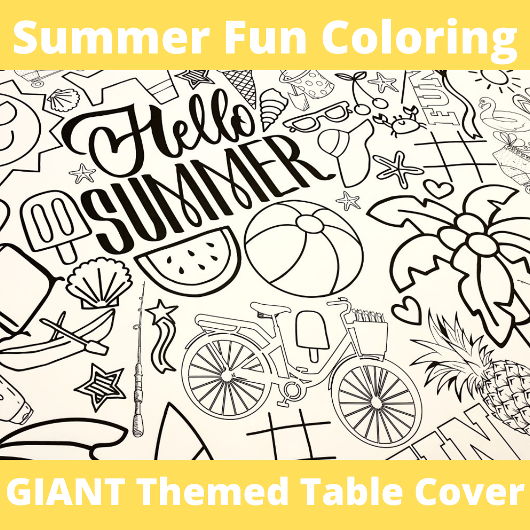 Summer fun coloring tablecloth â creative crayons workshop
