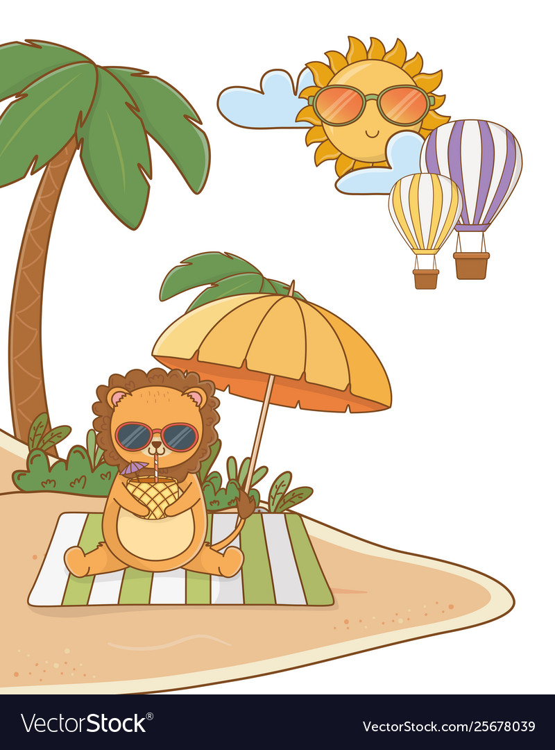 Summer vacation relax cartoon royalty free vector image