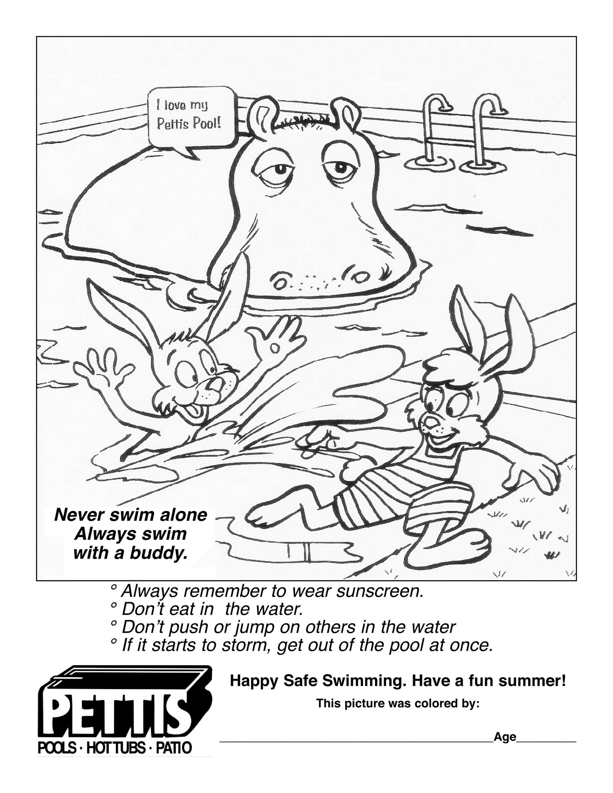 National water safety month coloring page