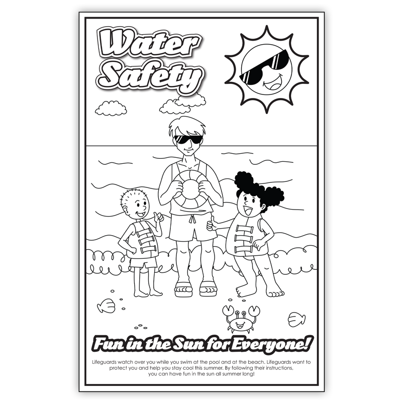 Water safety coloring poster prevention treatment resources