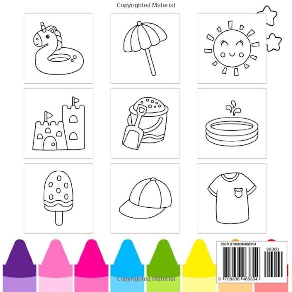 Summer coloring book for toddlers ages