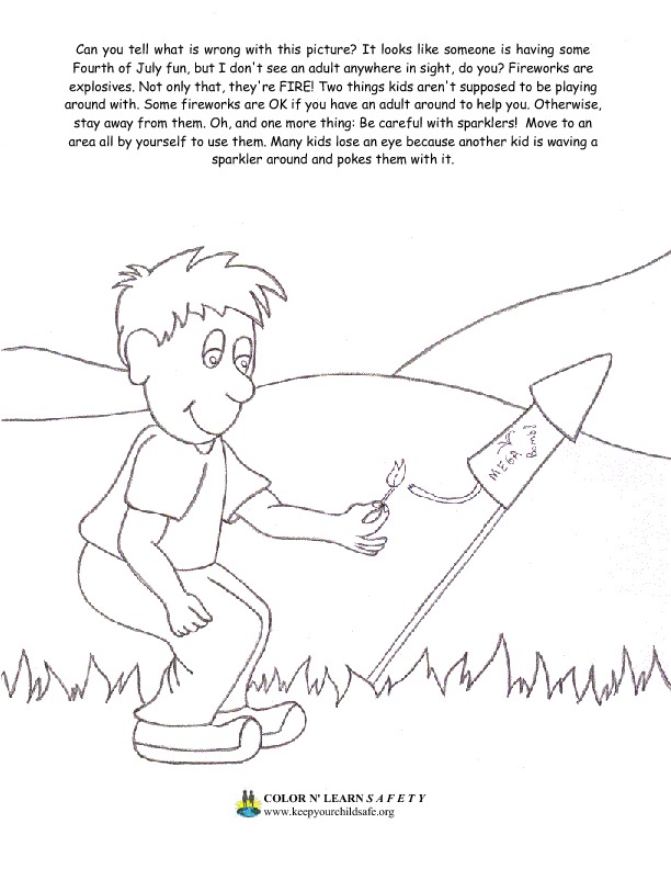 Child safety coloring pages