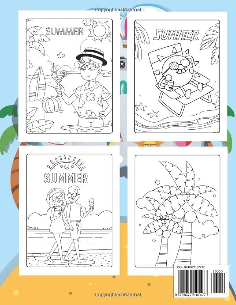 Summer beach coloring book for kids a beautiful summer coloring book for kids relaxing beach vacation scenes coloring book for kids toddlers and children by sahara most rubaiya hossain