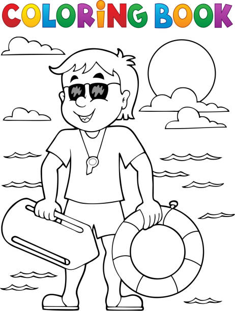 Safety coloring pages stock illustrations royalty