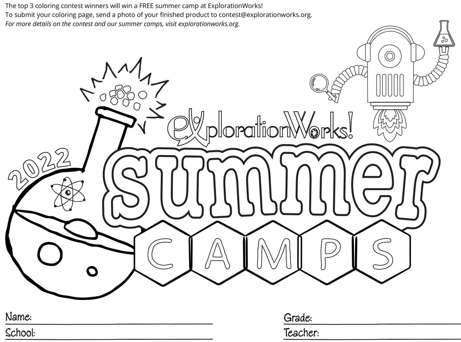 Summer camp coloring contest â