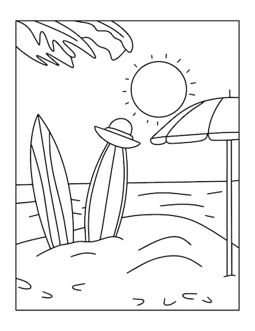 Premium vector hello summer coloring pages for kids