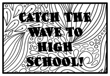 Catch the wave to high school summer activity summer colorg pages worksheet by swati sharma
