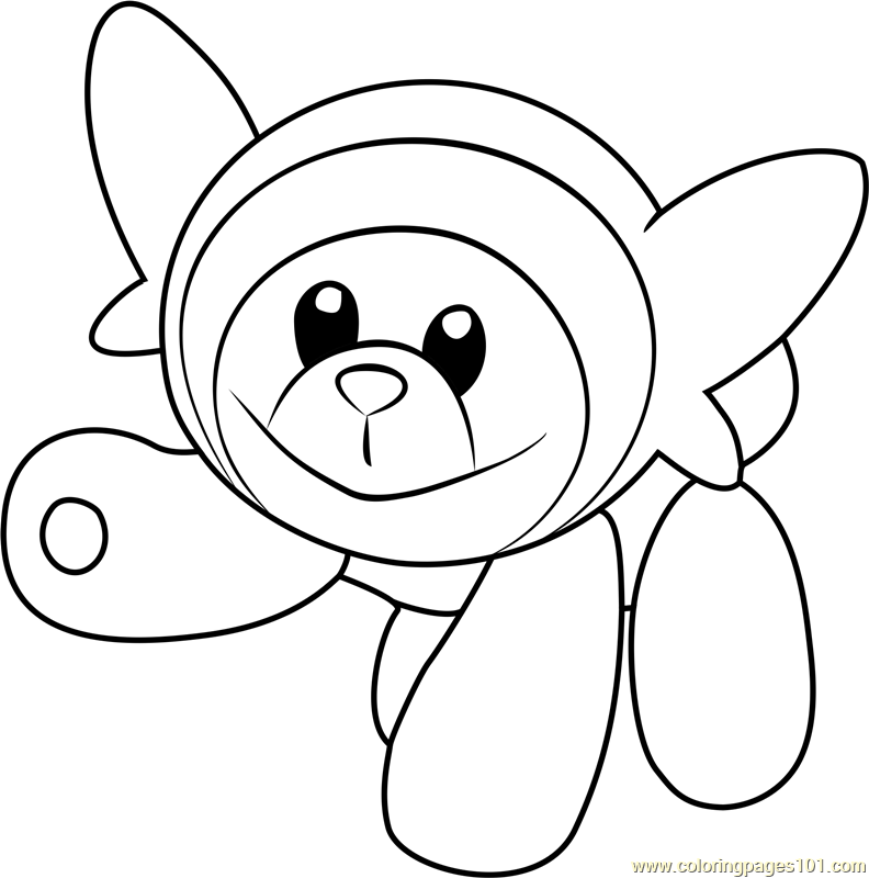 Stufful pokemon sun and moon coloring page for kids