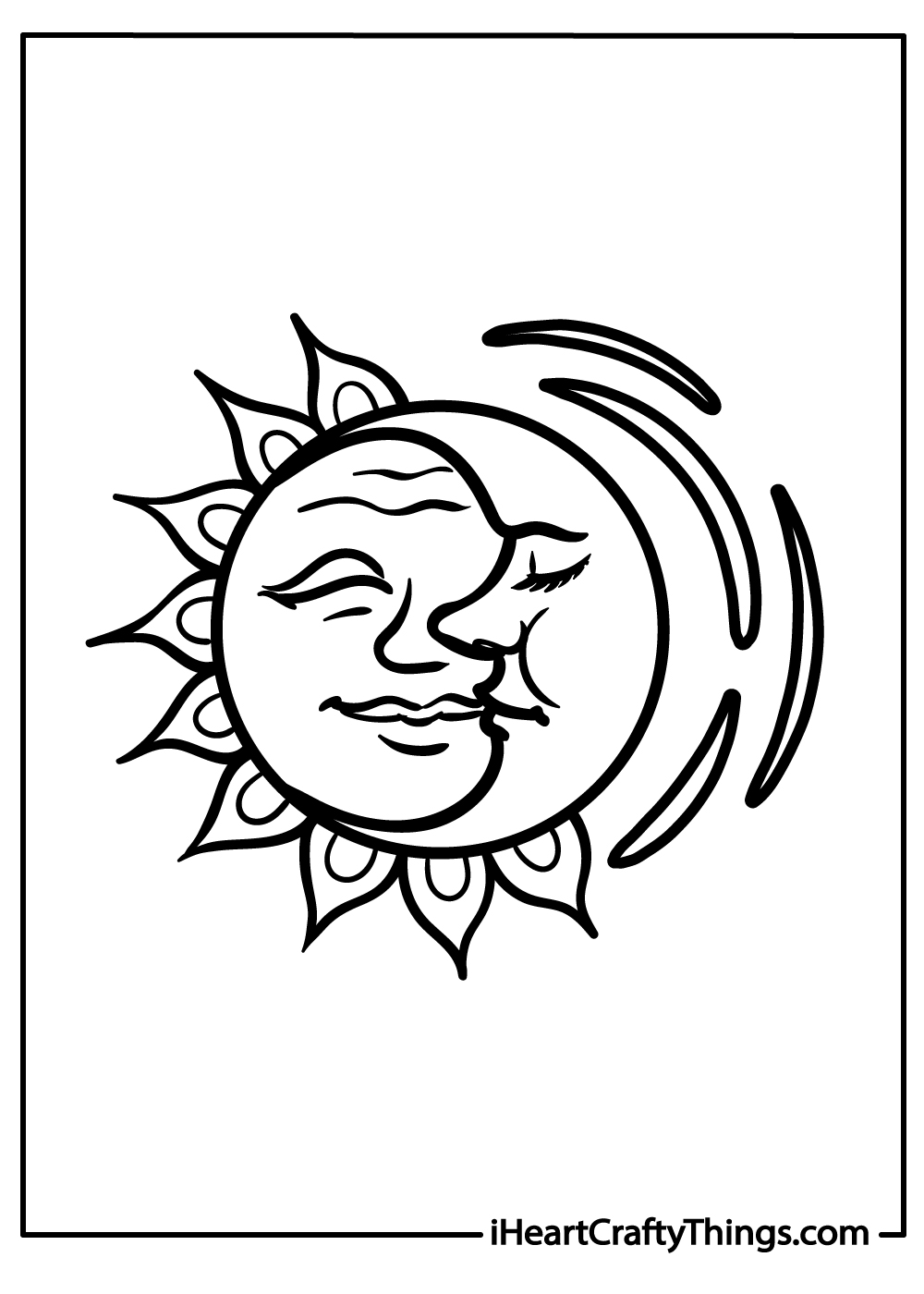 Sun and moon coloring pages free printables