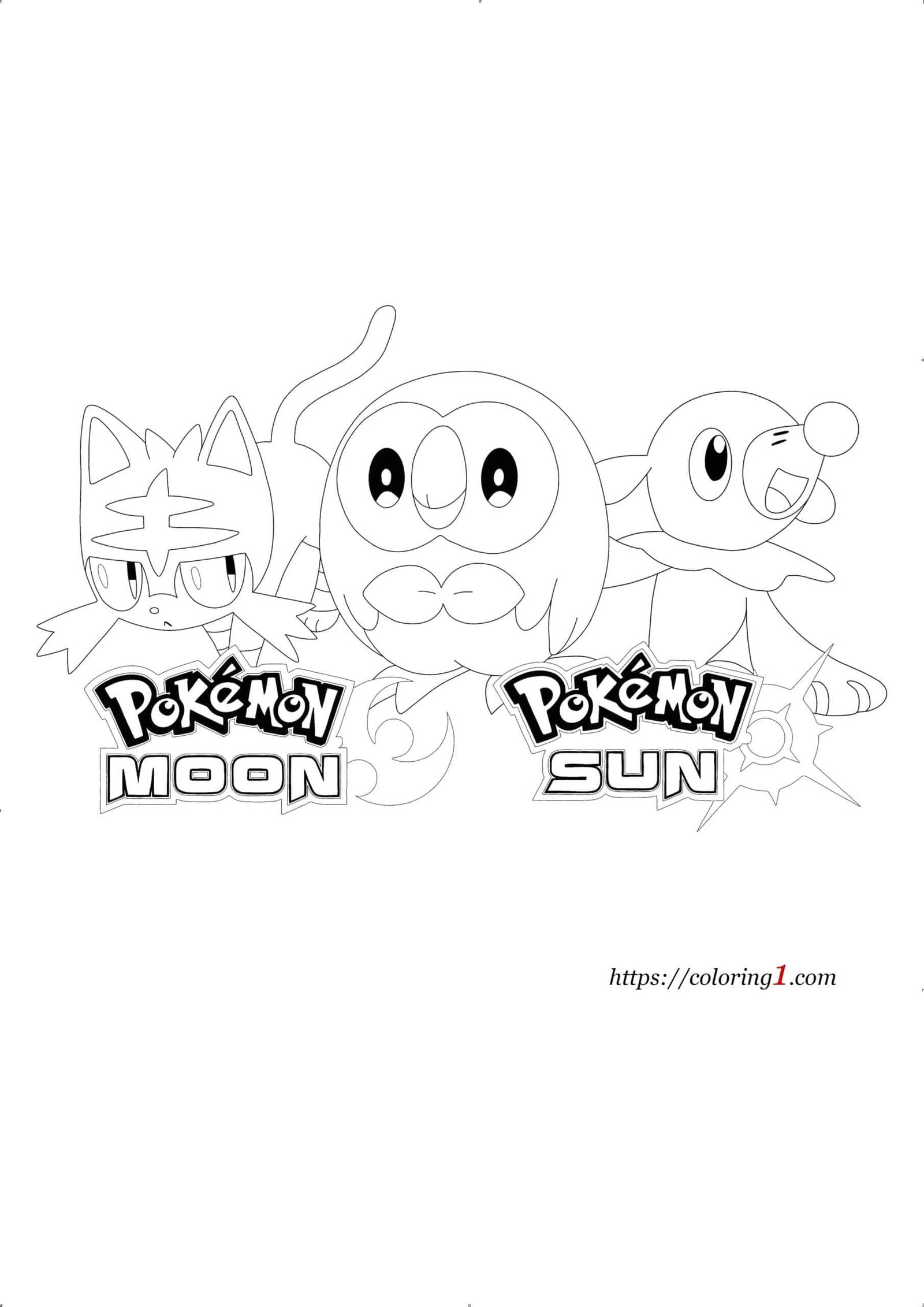 Pokemon sun and moon coloring pages