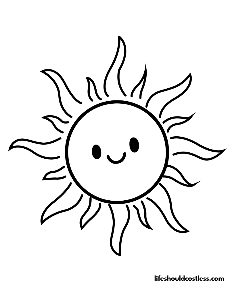 Sun coloring pages free printable pdf templates