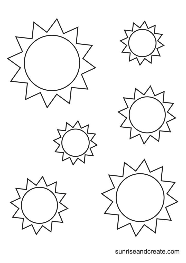 Free printable sun templates