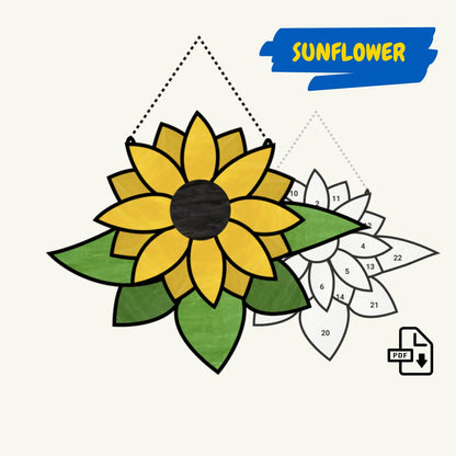 Easy stained glass sunflower â s
