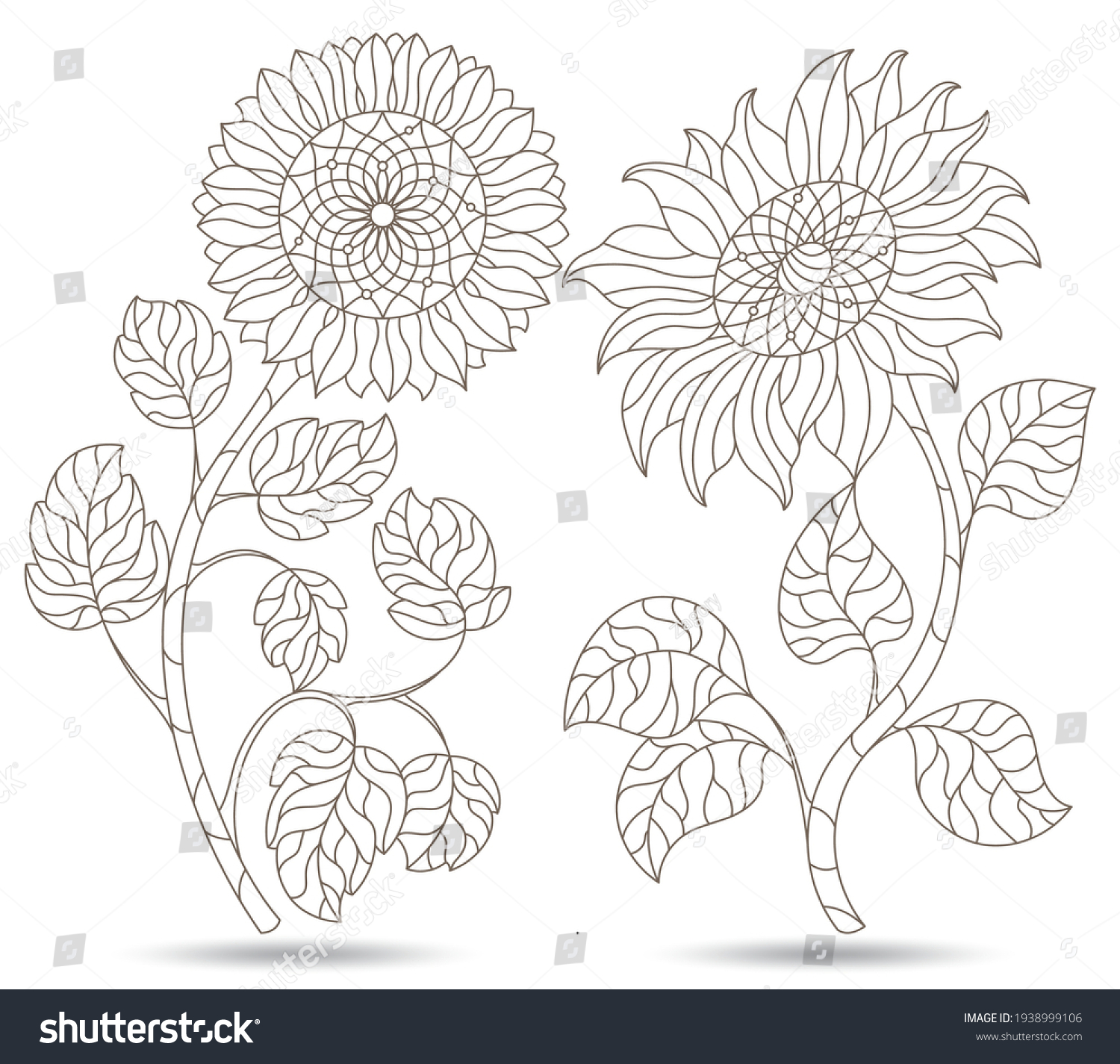 Stained glass sunflower images stock photos d objects vectors