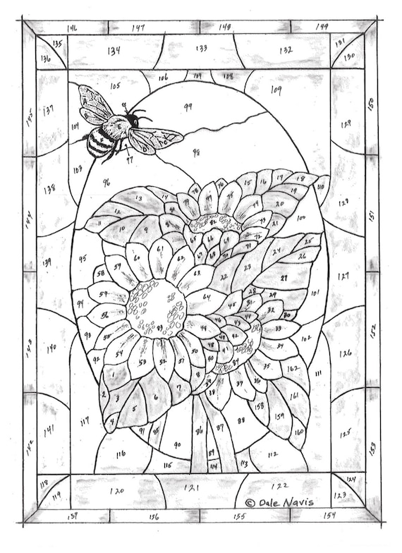 Sunflower and bee stained glass pattern sunflower stained glass pattern sunflower design how to make stained glass sunflower bee pattern