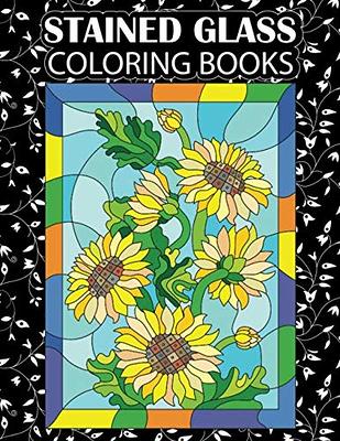 Stained glass coloring book beautiful stained glass patterns flowers butterfiles garden rose and more