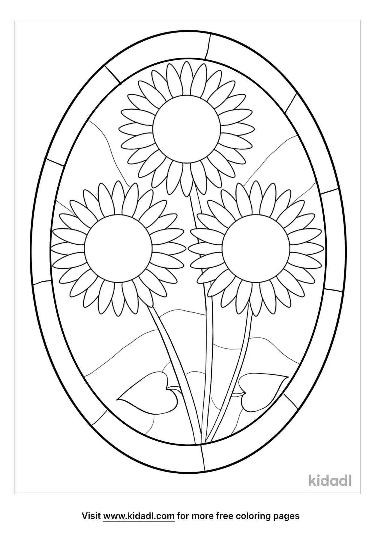 Free stained glass sunflowers coloring page coloring page printables