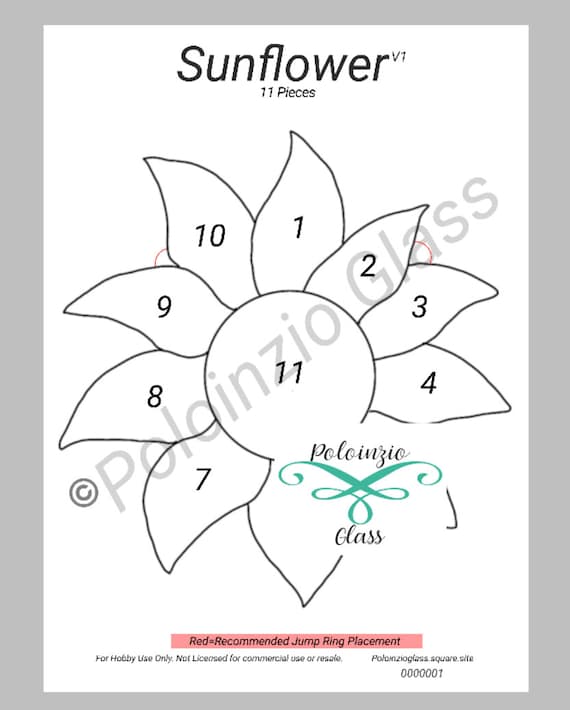 Sunflower stained glass pattern digital download pdf instant download
