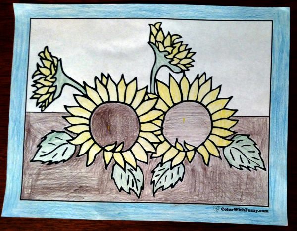 Sunflower coloring page pdf printables