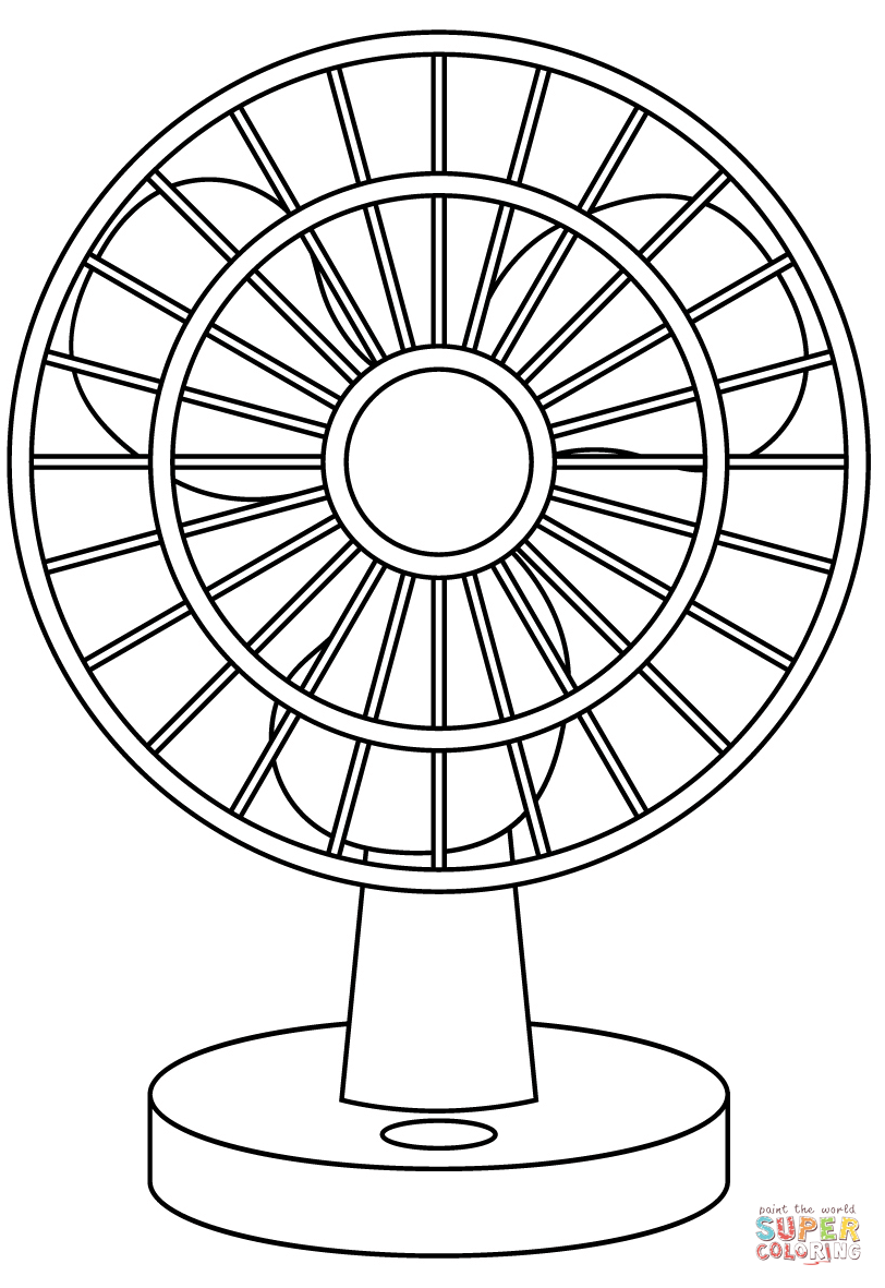 Table fan coloring page free printable coloring pages