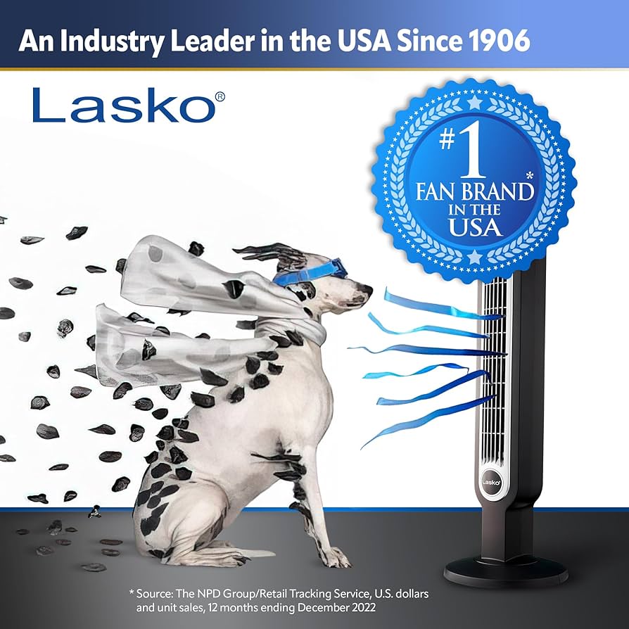 Lasko oscillating tower fan remote control timer quiet speeds for bedroom living room and office silver t home kitchen