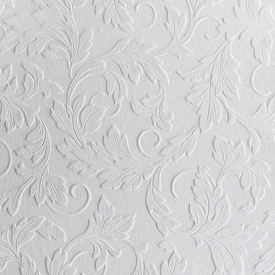 Scrolling leaf superfresco white paintable wallpaper