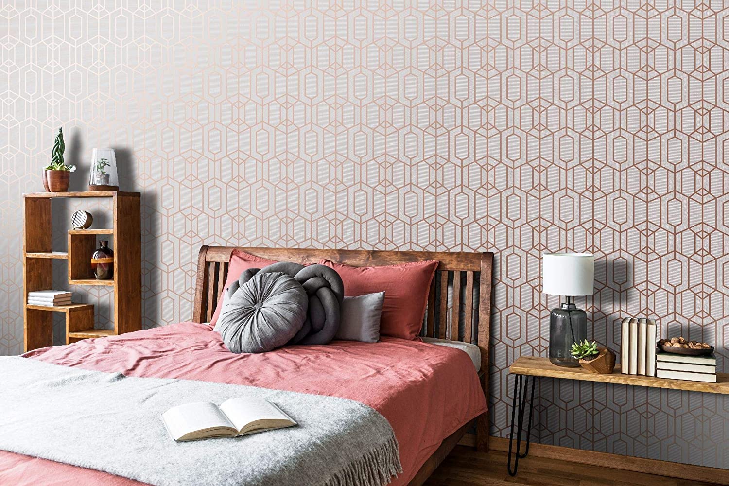 Superfresco easy grey albany geometric textured wallpaper