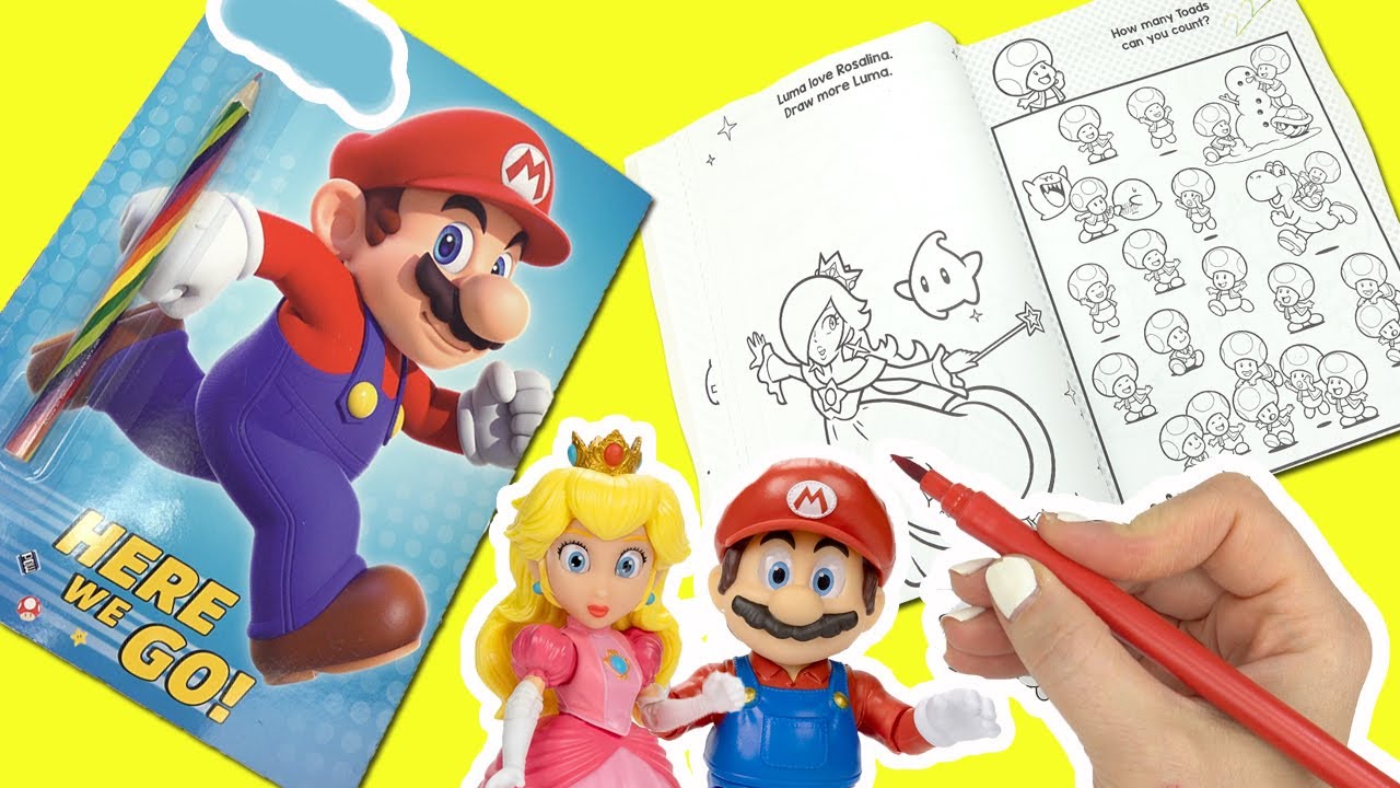 The super mario bros movie coloring activity book with peach bowser and toad