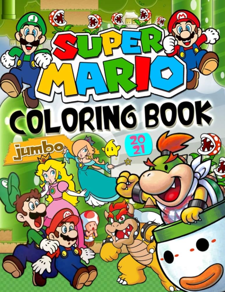 Super mario coloring book great super mario bros coloring book with fantastic images for kids ages
