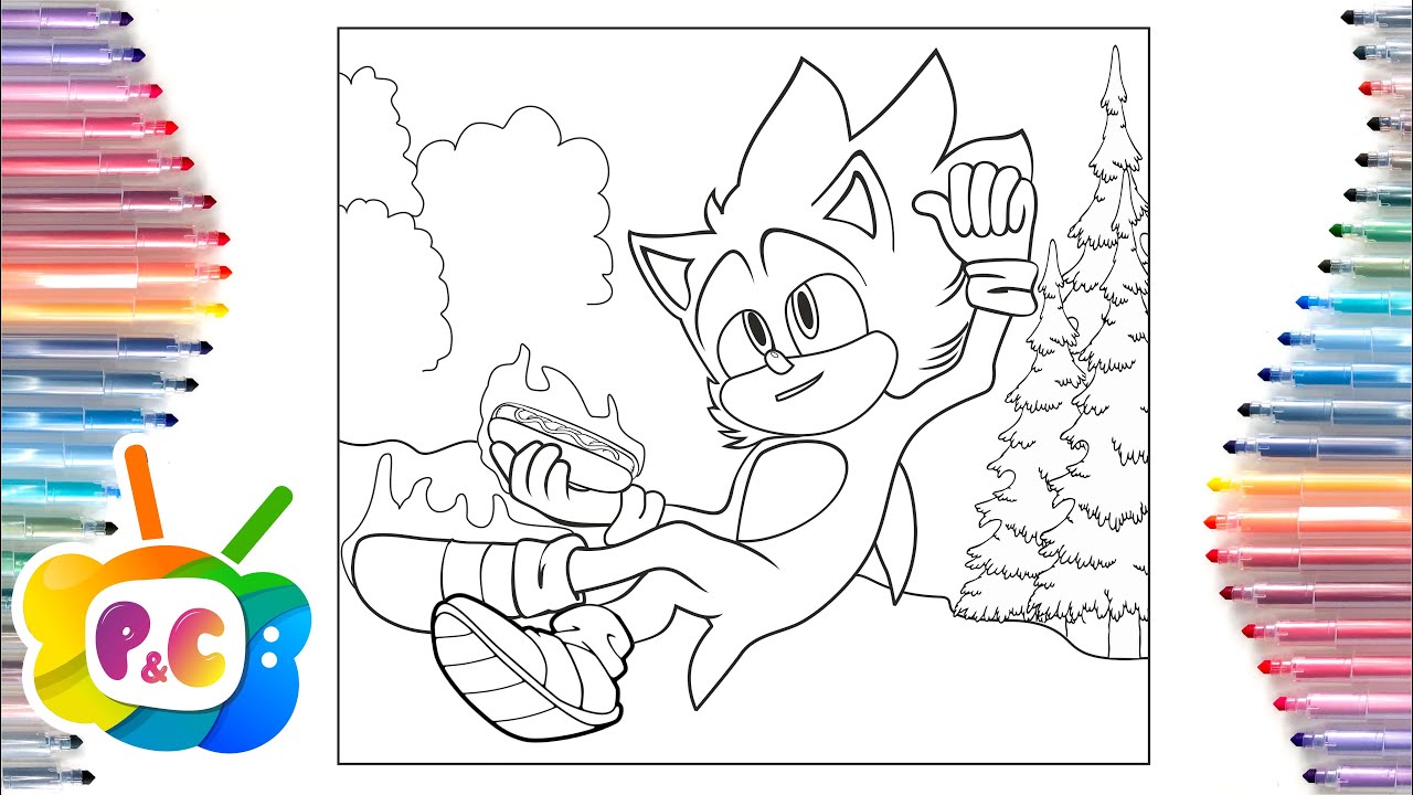 Sonic the hedgehog coloring pages super sonic with hot