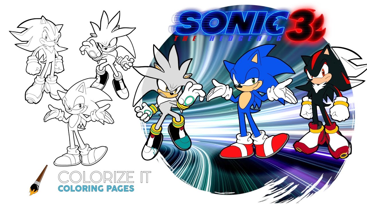 How to color sonic silver shadow coloring pages super sonic coloring book