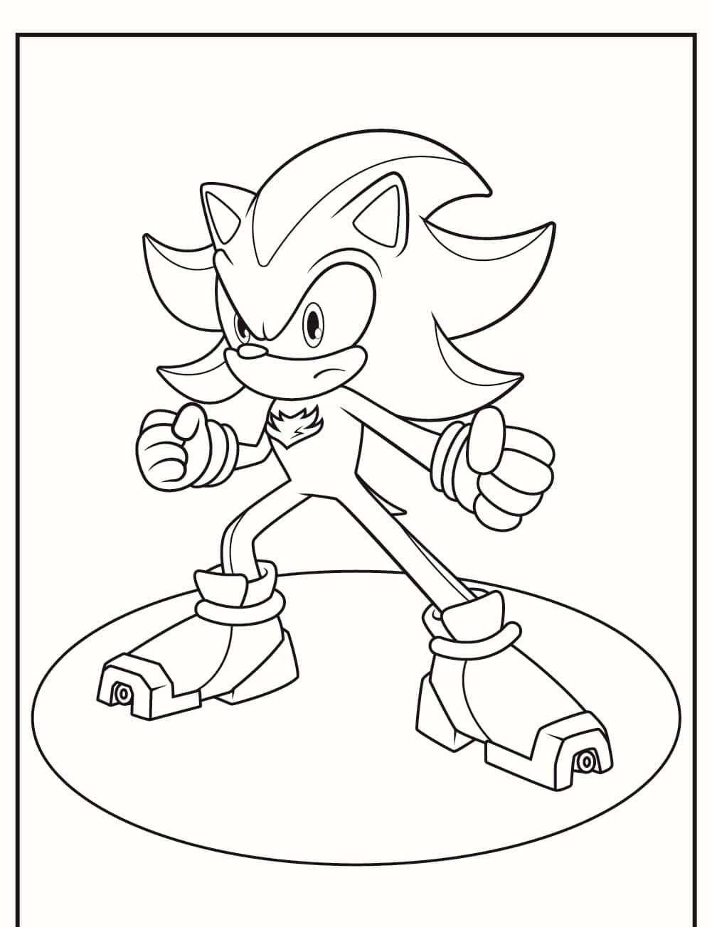 Download sonic coloring fighting stance shadow the hedgehog picture
