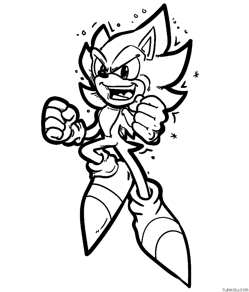 Super sonic coloring page